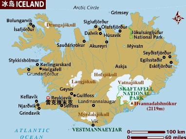 冰岛地图