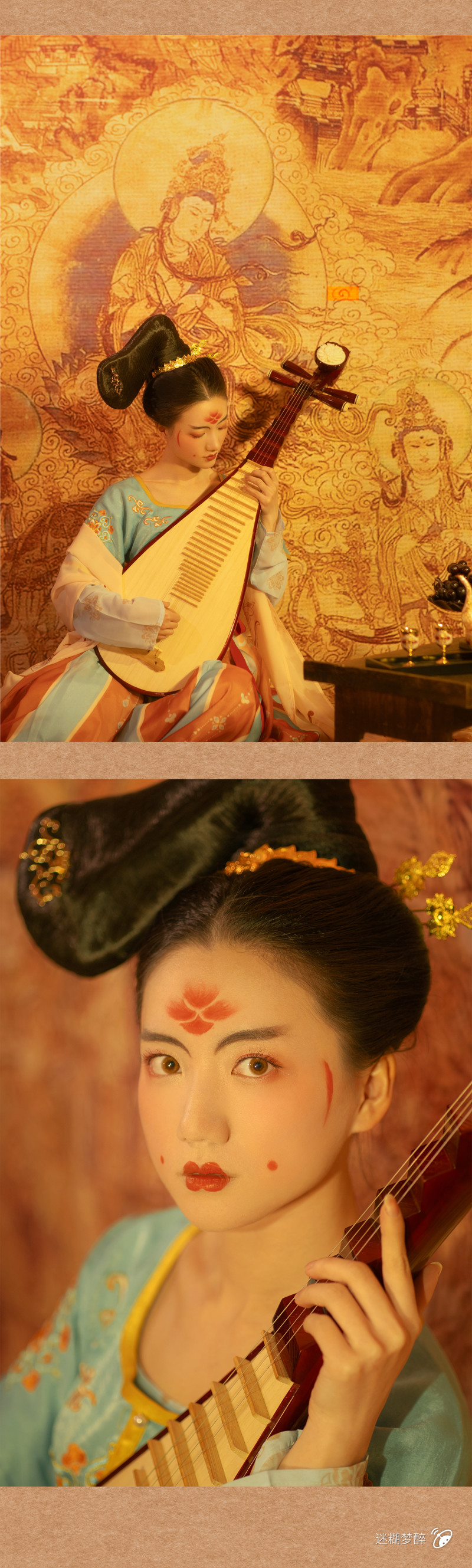 【汉服】亦真亦幻亦琼林 唐风坦领复原妆容