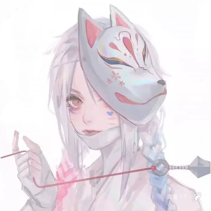 白色头发系列情侣头像