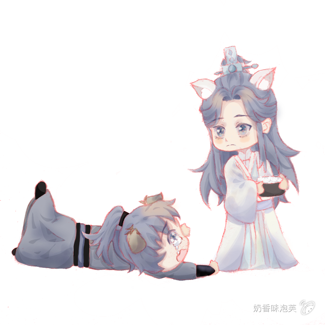 绘画 二哈和他的白猫师尊 楚晚宁 小说同人 墨燃 q版 原耽 10
