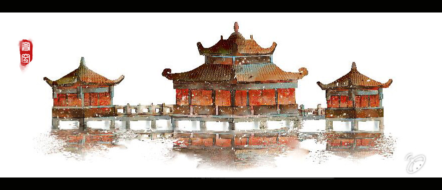 【原创】古风小景建筑两幅 - 绘画 - 波洞星球boodo