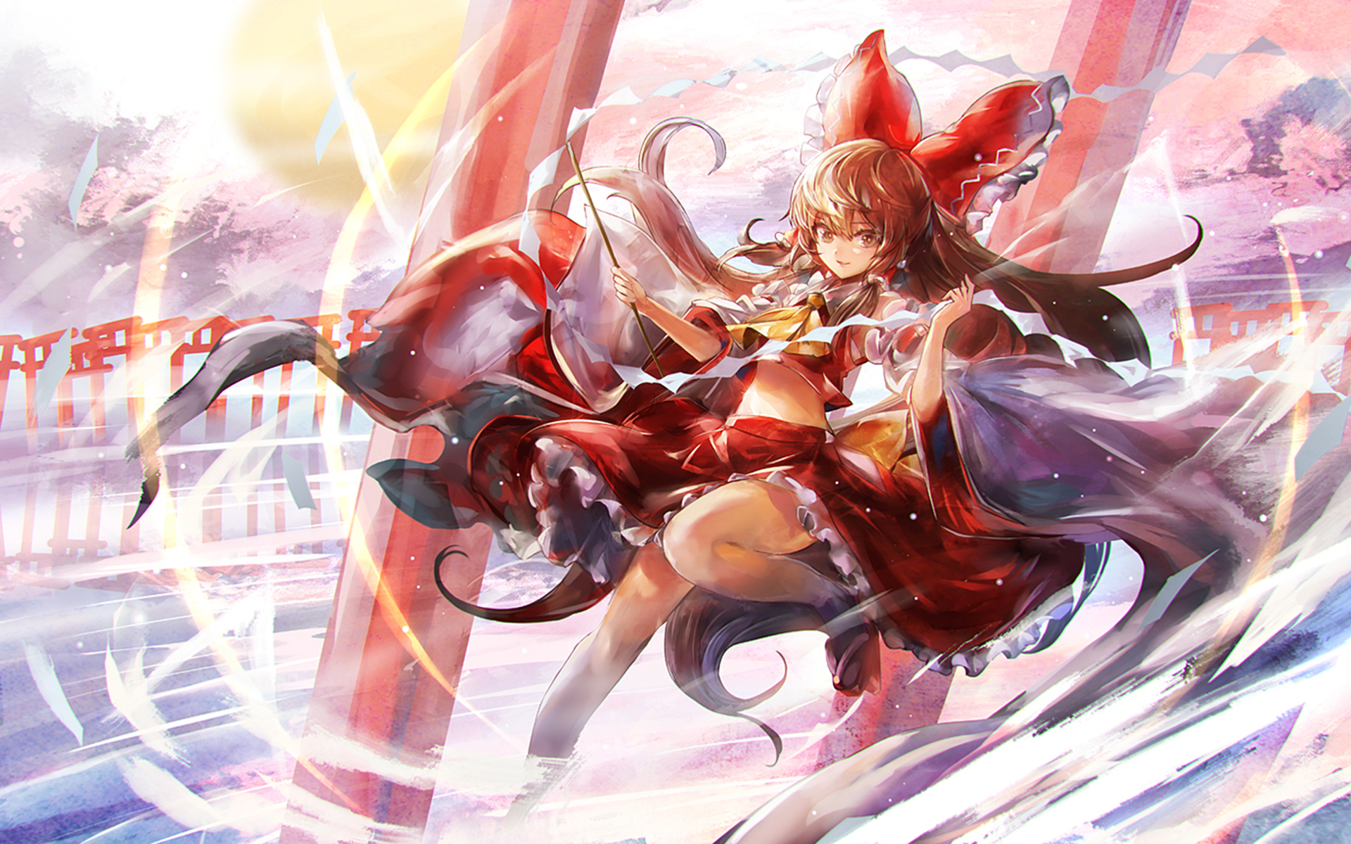 二次元甜美少女插画桌面壁纸