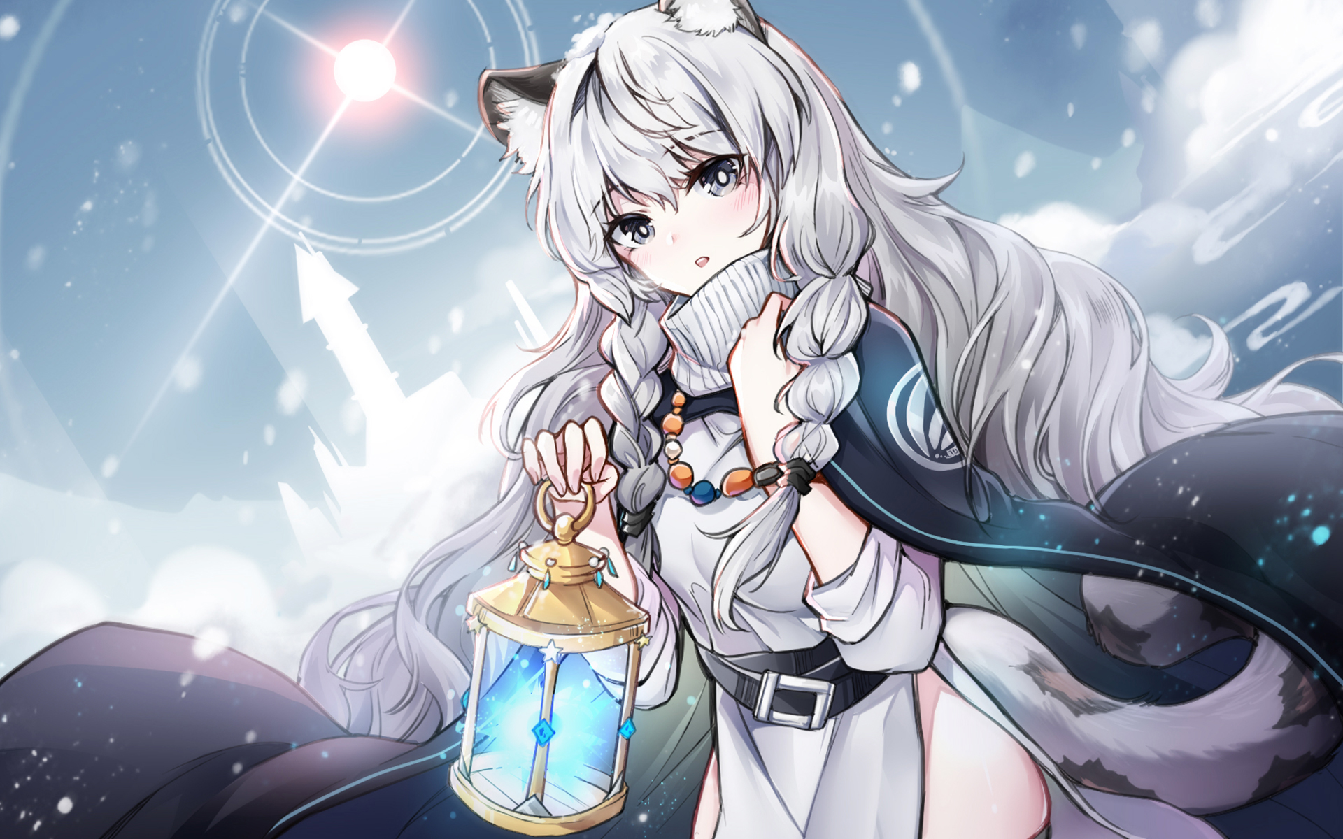 二次元甜美少女插画桌面壁纸