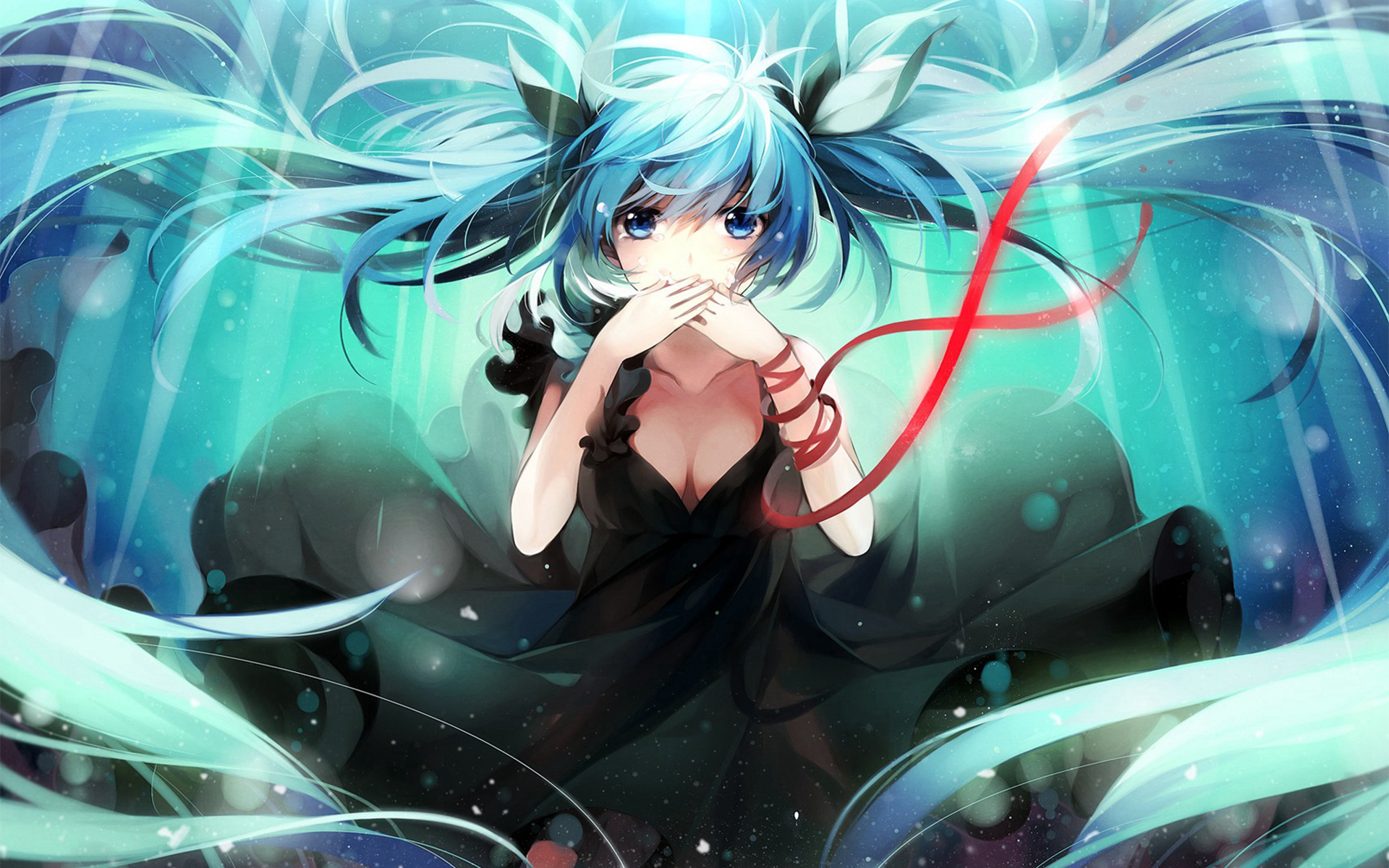 初音未来精致唯美插画高清桌面壁纸