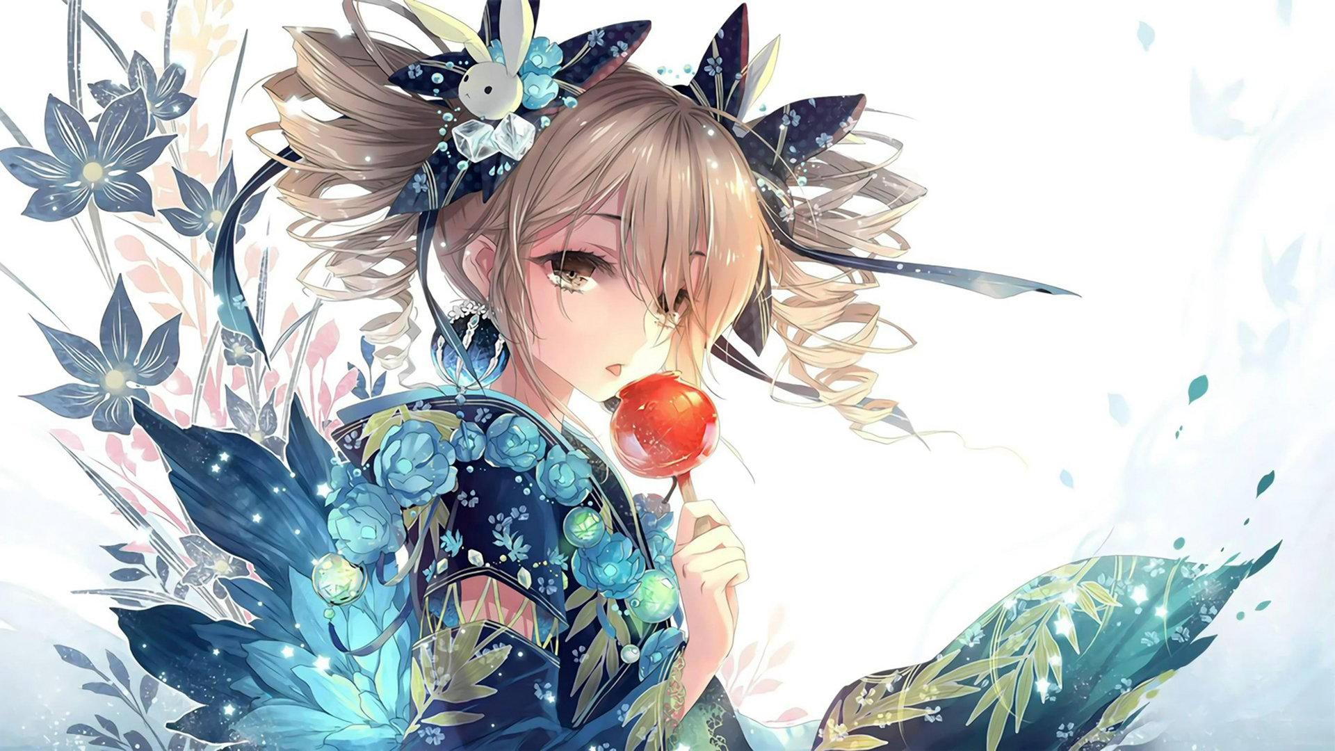 动漫和服少女唯美插画桌面壁纸