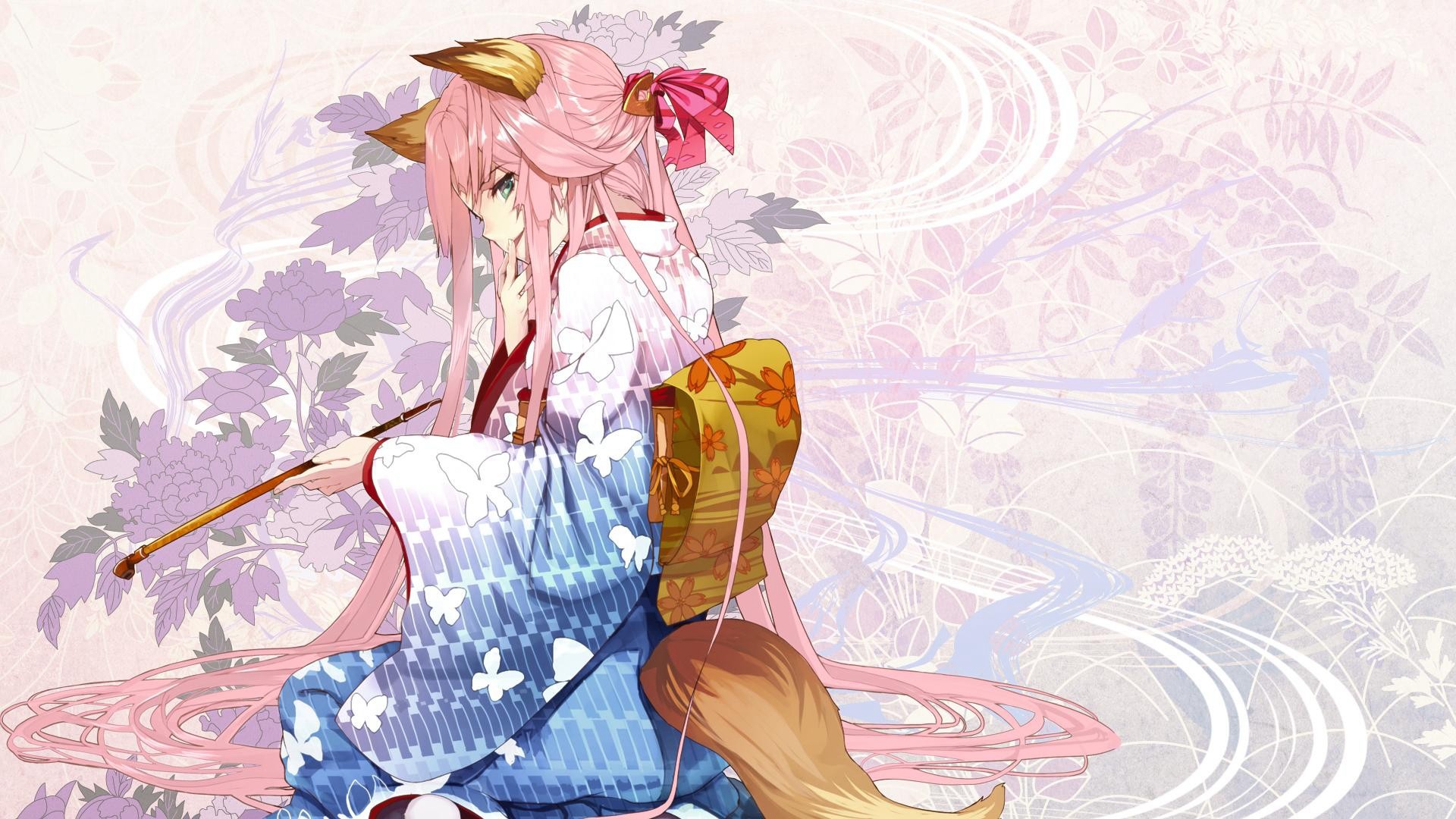 动漫和服少女唯美插画桌面壁纸