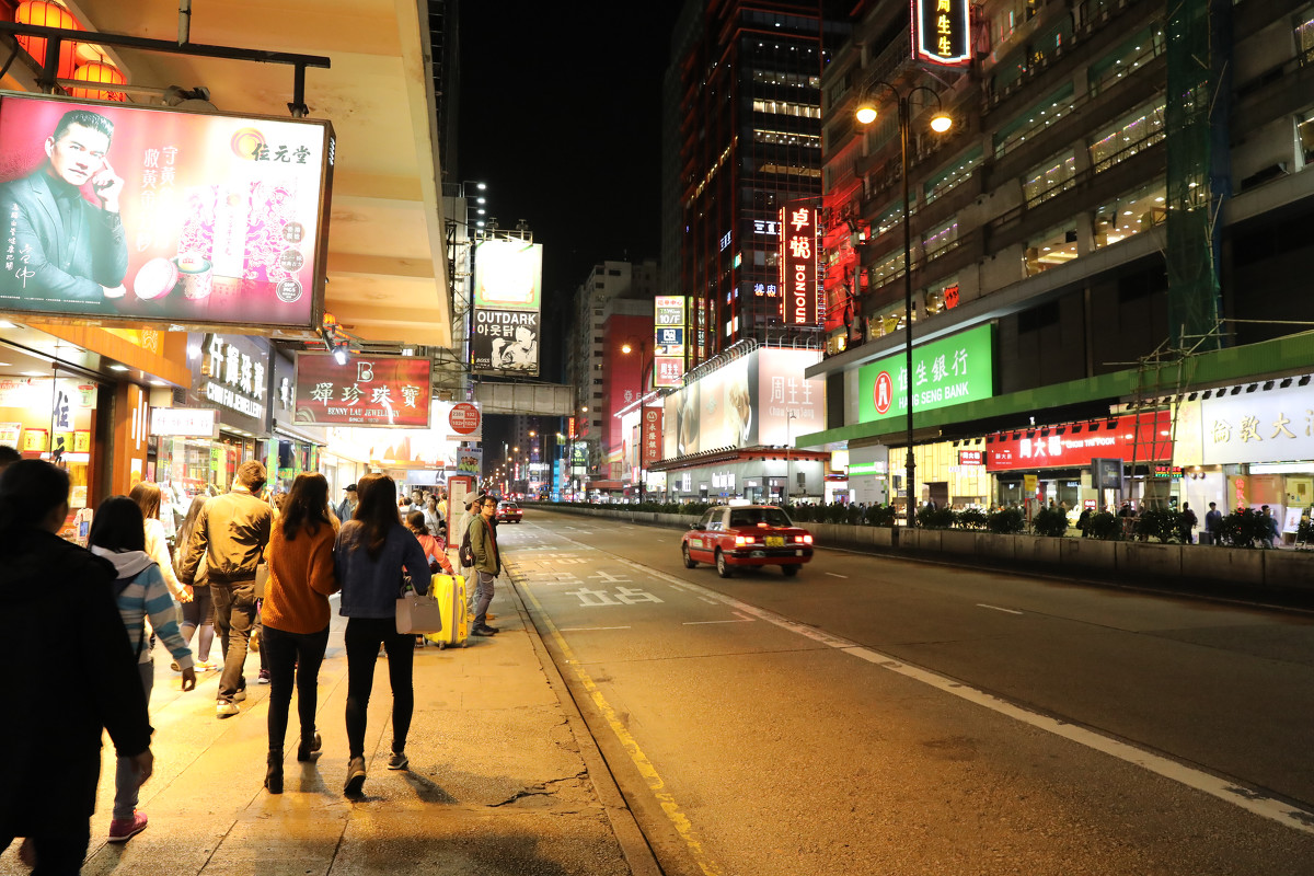 香港夜景街拍桌面壁纸