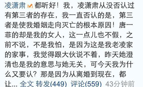 当年凌潇肃公然承认劈腿,引无数网友唾弃 当年凌潇肃公然承认劈腿,引无数网友唾弃