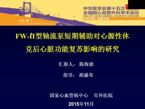 FW-II轴流泵短期辅助治疗急性缺血心衰的临床前研究