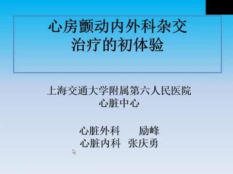 房颤杂交治疗的初步探讨