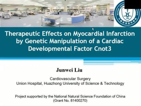 Therapeutic Effects on Myocardial Infarction by Genetic Manipulation of a Cardiac Developmental Factor Cnot3