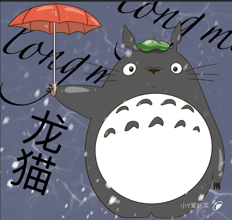 【龙猫/大龙猫】下雨了,大龙猫也要撑伞,哈哈!