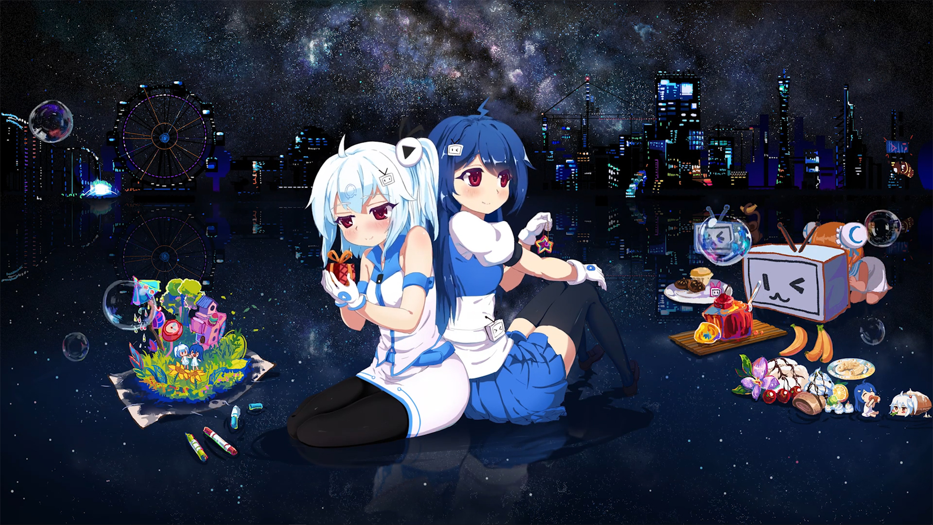 哔哩哔哩2233娘萌系插画桌面壁纸2