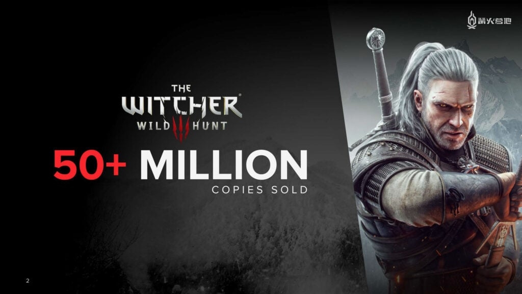 《巫师 3 狂猎》累计销量突破 5000 万份，系列销量达 7500 万份