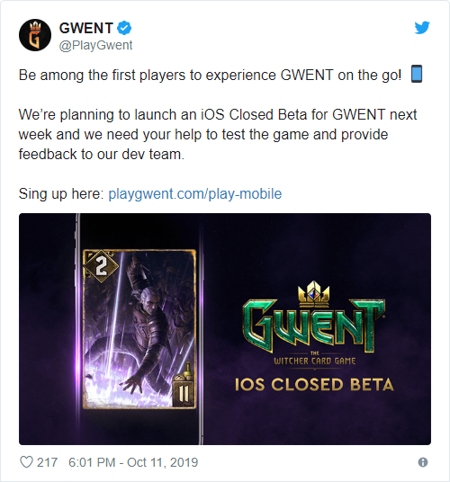 《巫师之昆特牌》iOS 封测下周开启