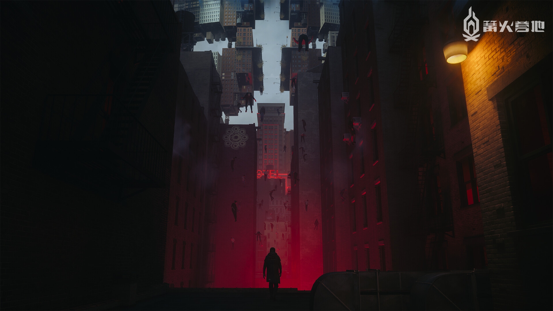 让人头晕目眩的扭曲场景，根本分不清哪边才是原来的地面，效果简直太帅了