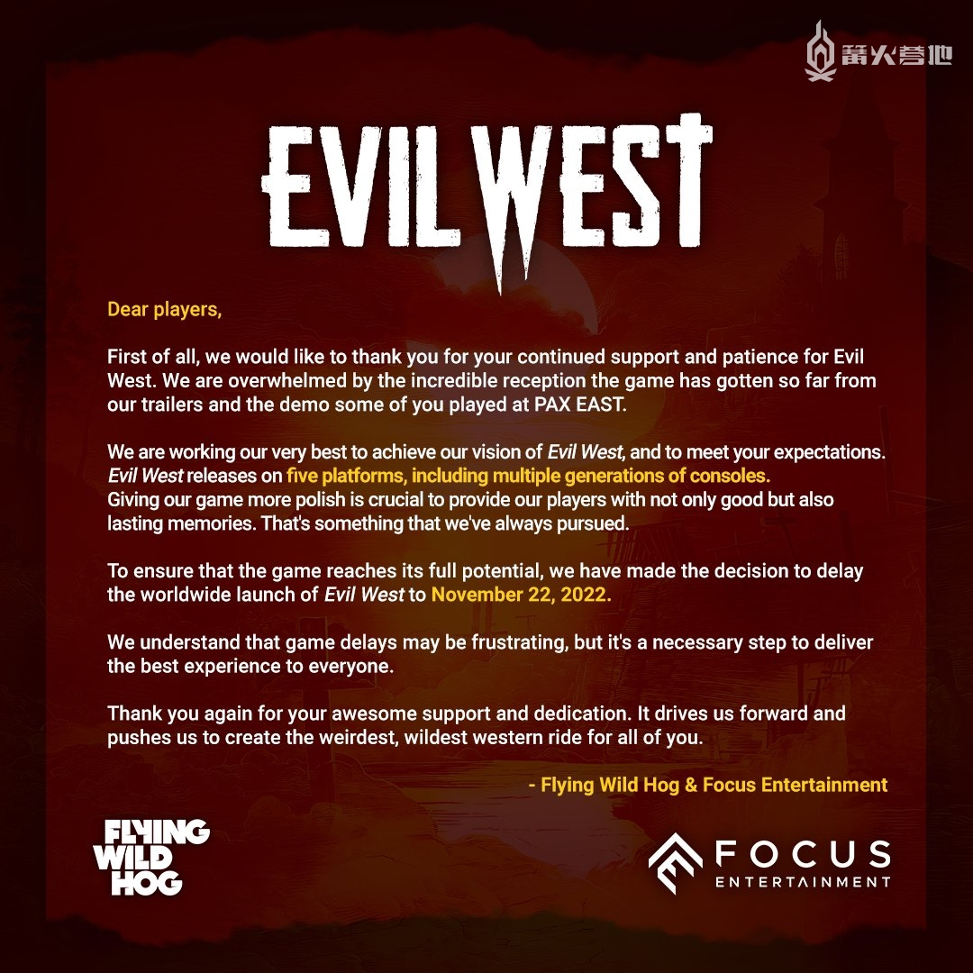 「西部世界×吸血鬼猎人」《暗邪西部》延期至 11 月发售