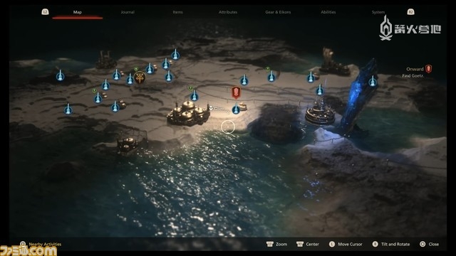 本作的世界地图，游戏会随着进度的推进解锁全新区域