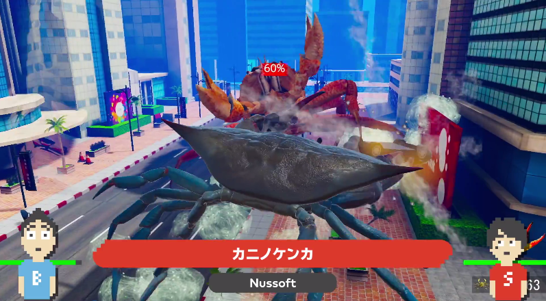 《螃蟹格斗》在任天堂 Indie World 上的宣传片段