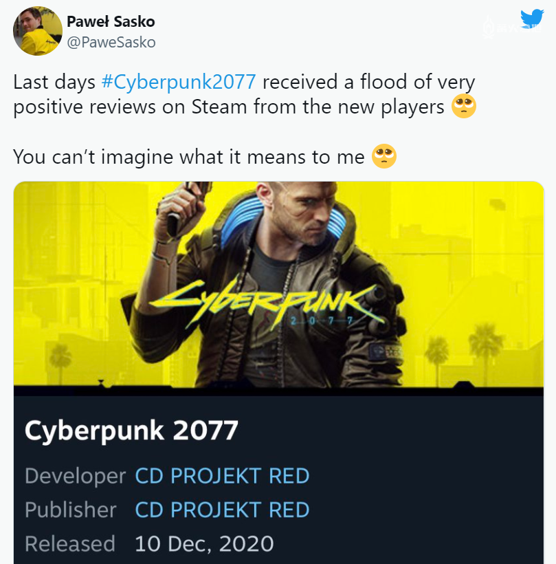 最近《赛博朋克 2077》在 Steam 上的评价开始好转