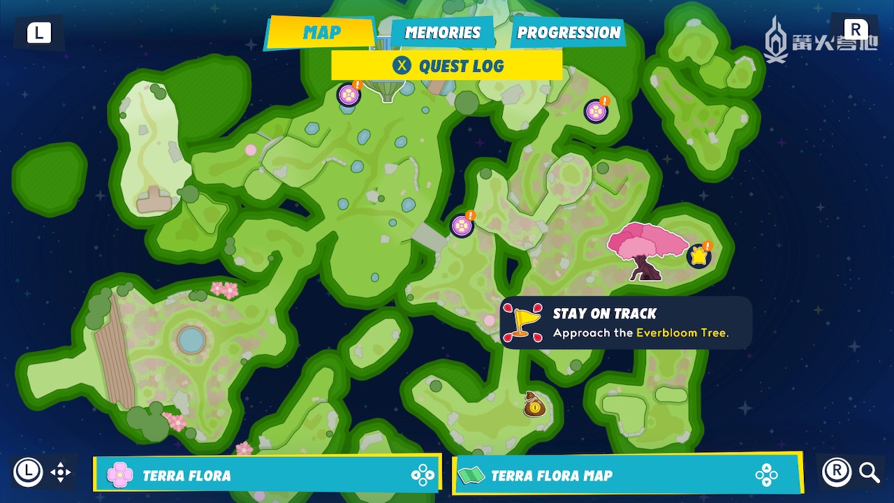探索地图上标注了主线任务、支线任务和可以获得琪琪的特别任务
