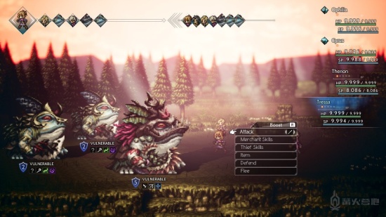 《歧路旅人》全怪物弱点日文对照表