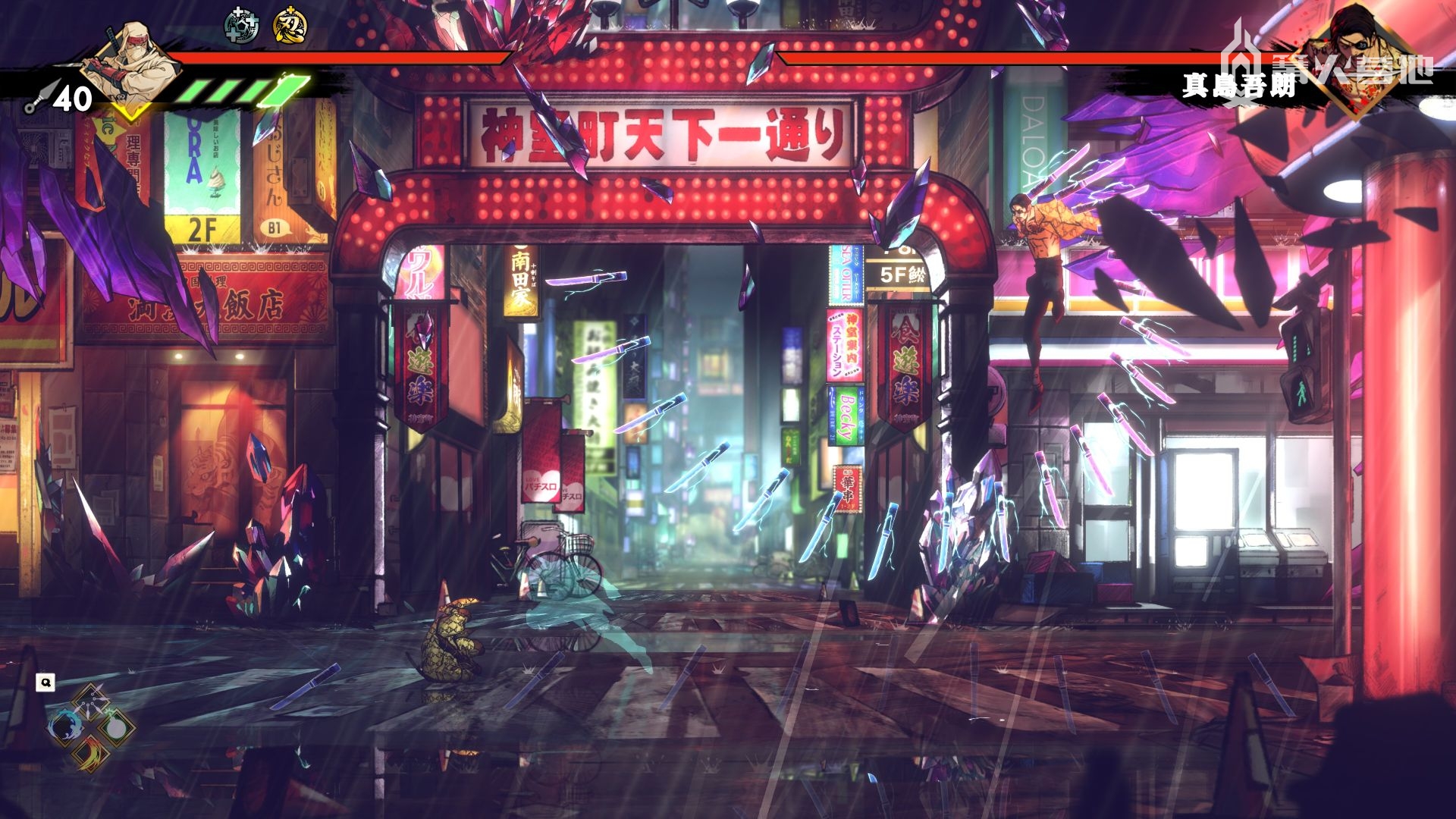 本想瞄准他落地时露出的破绽一口气拉近距离，结果突然就使出一招回旋攻击