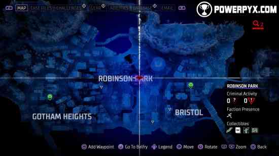 《哥谭骑士》鸱科历史学位置攻略：罗宾逊公园